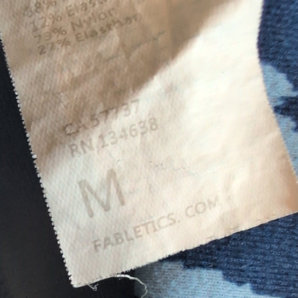 Fabletics Navy and Light Blue Patterned Leggings - image 5